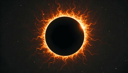 Fiery Celestial Ring A Stunning Visualization of a Solar Eclipse or Annular Eclipse
