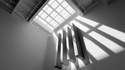 Obraz premium Modern Architectural Interior with Natural Light and Shadows