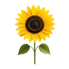 Stylized Representation of a Vibrant Sunflower on a Black Background