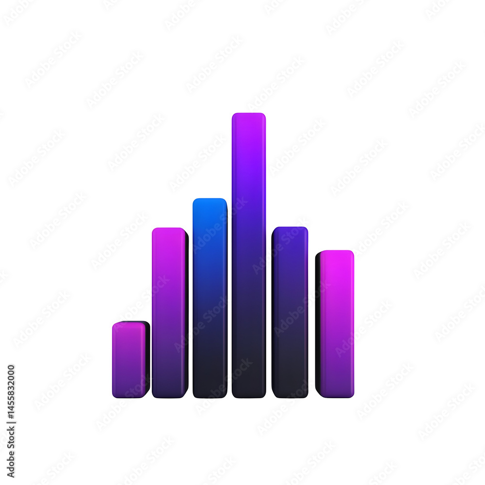 Poster vertical histogram with grouped bars in vibrant colors for data visualization