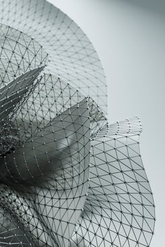 Abstract geometric wireframe structure representing connectivity and minimalism