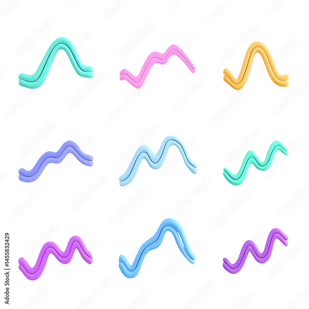 Poster colorful line graphs displaying trends and comparisons in data