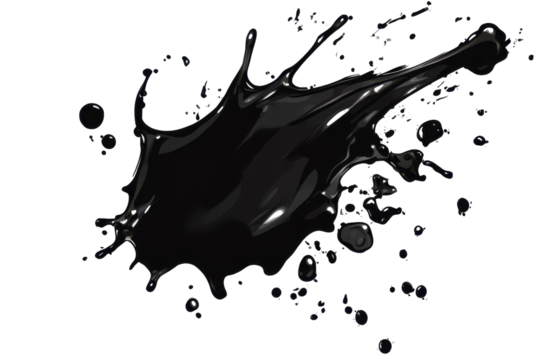 Black ink splash silhouette isolated on white great for design projects creative branding and art visuals - Powered by Adobe
