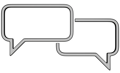 Naklejka premium Two simple gray speech bubbles, a visual representation of communication