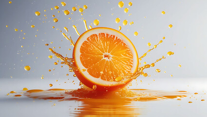 Fresh Orange Splash in Wate