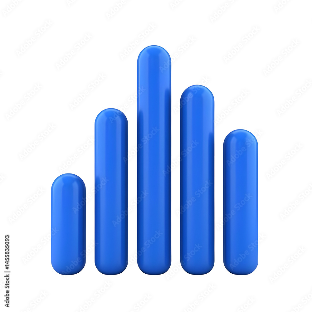 Poster simple blue abstract shapes representing graphical data visualization