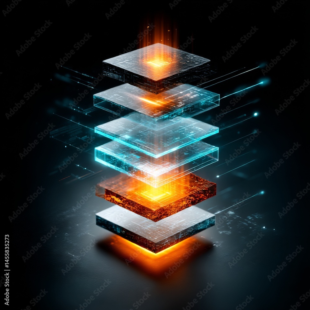 Poster Abstract Layers of Technology: Glowing Cubes with Interconnected Data Paths and Processing Power