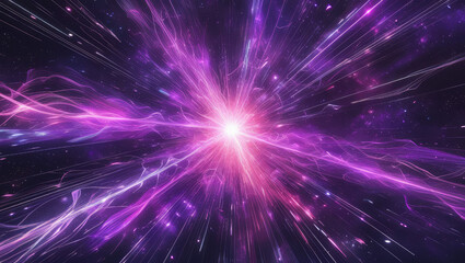 Cosmic violet energy explosion radiates through space