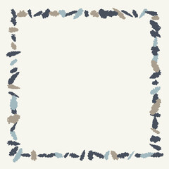 Frame with hand drawn vector elements. Abstract background with hand drawn doodle shapes.