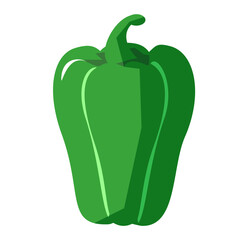 シンプルなピーマン1個のイラスト