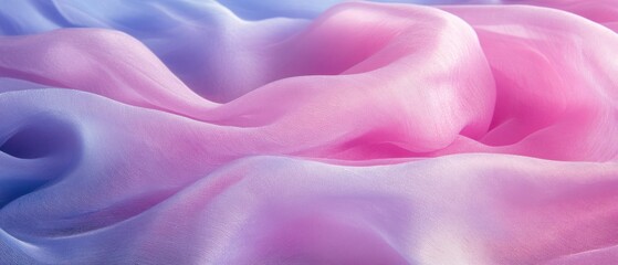 Fototapeta premium Delicate, soft, and flowing fabric in a beautiful ombre of pink and blue