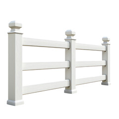 Fototapeta premium White Farm Fence with 3D Render.