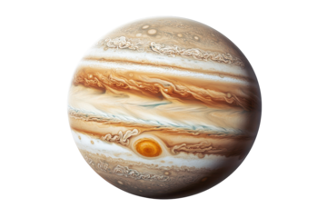 Realistic Jupiter planet artwork perfect for science posters educational content and planetary system infographics