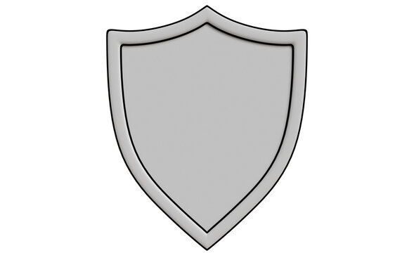 Blank, gray shield emblem, simple and classic design