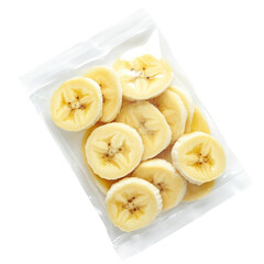 Frozen Banana Slices In Resealable Pouch  isolated on a transparent background