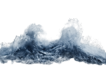 Crashing waves image isolated on white great for water sports promotions and seaside advertising materials