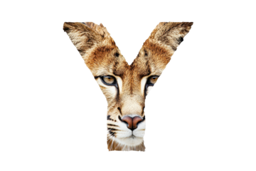 Unique letter y wildlife mammal image perfect for nature themed educational and creative design projects
