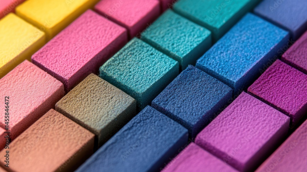 Poster colorful blocks texture pattern