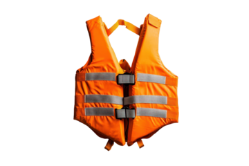 Bright life jacket vest image offers safety and visibility for water sports and marine rescue designs