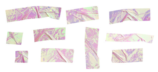 Holographic Crossed Tape Clipart Set
