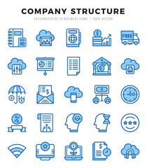 Company Structure. Two Color icons Pack. vector illustration.