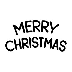 Fototapeta premium Merry Christmas text in playful font on a white background 