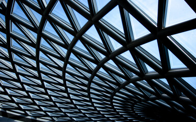 The roof structure inside the building is strong power
