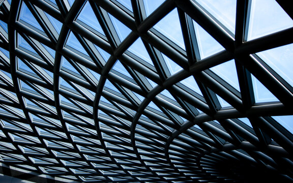 The roof structure inside the building is strong power