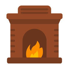 Fireplace Vector Design Icon Style