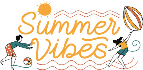 Typography Design Featuring the Words Summer Vibes
