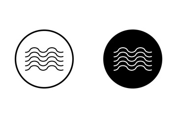 Wave of water icon set. Ocean and sea waves. Vector 
