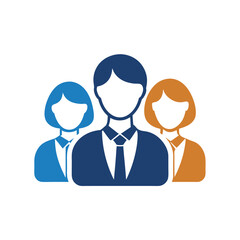Business team representation simple icon illustrating partnership and collaboration in an organization