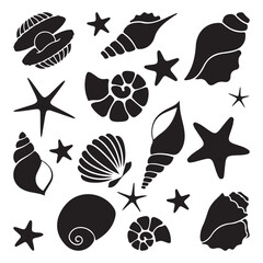 vector set of sea shells