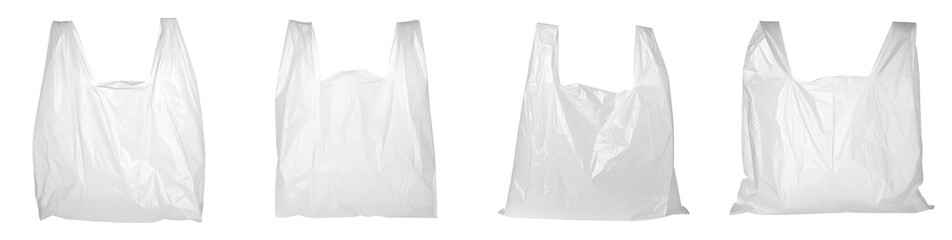 PNG set Assorted White Plastic Shopping Bags for Retail, Grocery, and Environmental Use