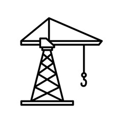 Marine port icon. Outline linear seaport symbol vector. Linear style illustration with editable stroke isolated on white background