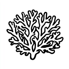 Black Coral Reef Outline A Simple Yet Striking Image, Perfect for Coloring, Adding a Touch of Underwater Beauty to Your Day.