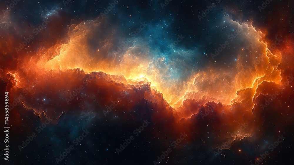 Poster a swirling vortex of cosmic dust and vibrant nebulas forms an abstract, ethereal gateway in deep spa