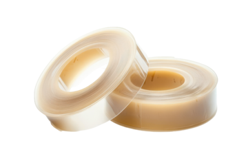 Roll of clear masking tape on white background great for labeling tools or design mockups