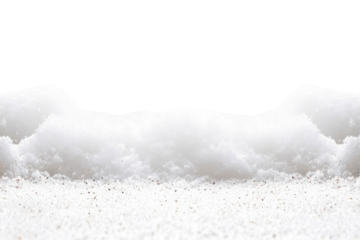 Snowy landscape.  A layer of snow sits atop a bed of light-colored sand