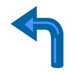 Turn Left Vector Design Icon Style