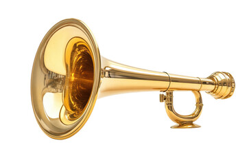 Transparent PNG of golden megaphone ideal for marketing materials or attention grabbing advertising content