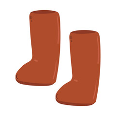 hand drawing cartoon boots. cute shoes drawing for sticker, icon