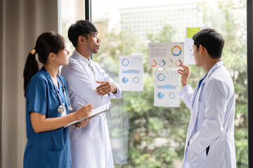 Collaboration in Healthcare: Doctors discussing patient data analysis