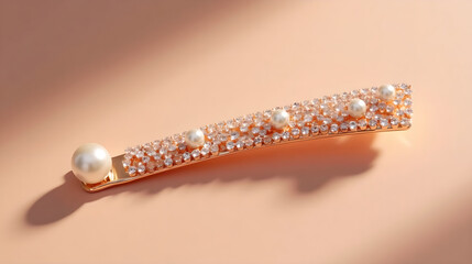 Decorated pretzel stick with sprinkles on peach background
