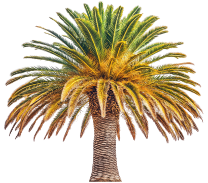 Lush palm tree with vibrant fronds