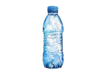 Transparent PNG of hand drawn water bottle ideal for eco product branding or wellness graphics
