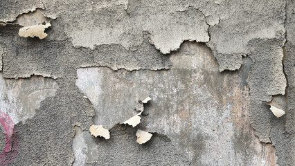 The photo shows old plaster on the wall of a building