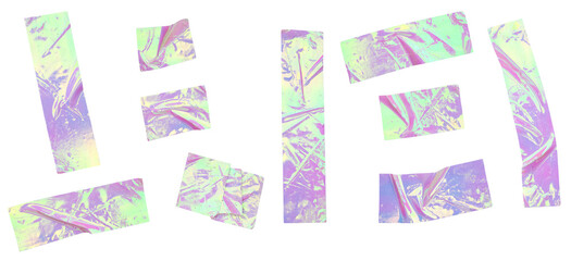 Holographic Pastel Foil Tape Crosses Set Illustration for Scrapbooking and Decorative Design