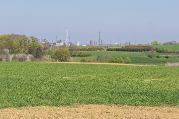 Chemical industry around Geleen near Maastricht, seen from Catsop