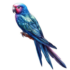 Obraz premium Colorful parrot perched on a branch in a tropical setting during daylight hours